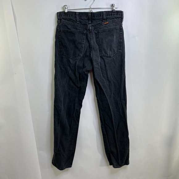 Rustler Vintage Jeans 32 x 32 Black Tapered Bootcut Denim Mens Regular Fit - Picture 3 of 8